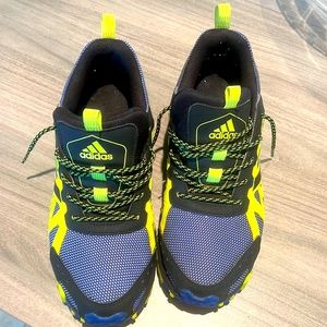 Adidas sneaker. Lime green, black, and Royal blue. Size 8 Men’s